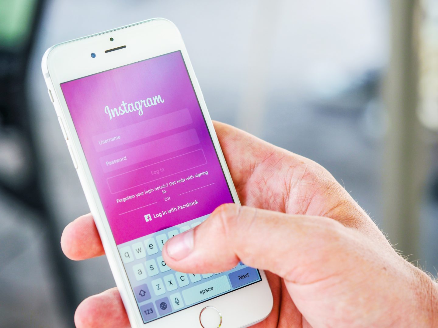 Instagram app being used on a mobile phone