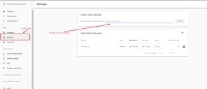 Search Console submit sitemap